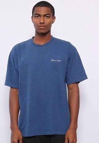 VINTAGE CHAMPION CHEST LOGO T-SHIRT BLUE