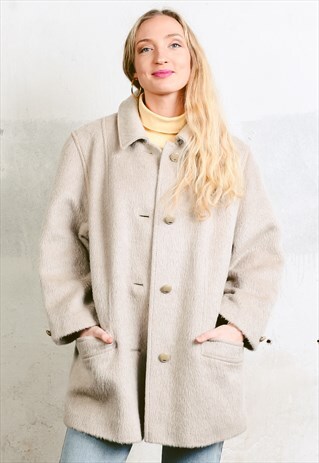 VINTAGE 70S BEIGE COCOON COAT