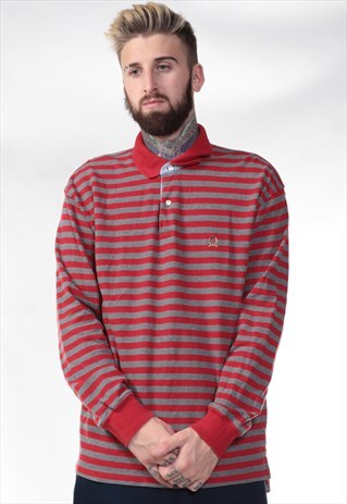 VINTAGE TOMMY HILFIGER LONG SLEEVED POLO TOP