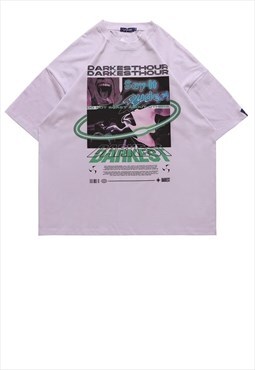 Scream t-shirt grunge tee retro print top in white