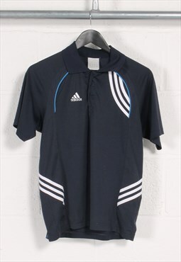 Vintage Adidas Polo Shirt in Navy Short Sleeve Tee Small