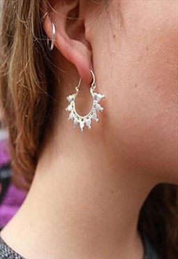 Mini Silver Sun Earrings