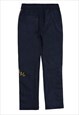 VELOUR JOGGERS VELVET FEEL PATCHED TRACK PANTS IN BLUE