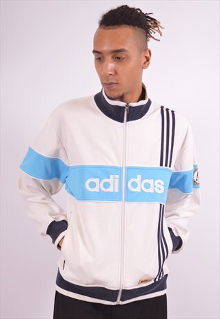 VINTAGE ADIDAS TRACKSUIT TOP JACKET WHITE