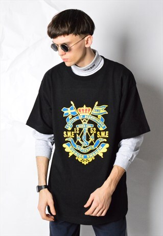 VINTAGE 90S BLACK STOCKHOLM OVERSIZED T-SHIRT