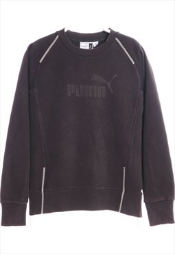 Vintage Black Puma Crewneck Sweatshirt - Small