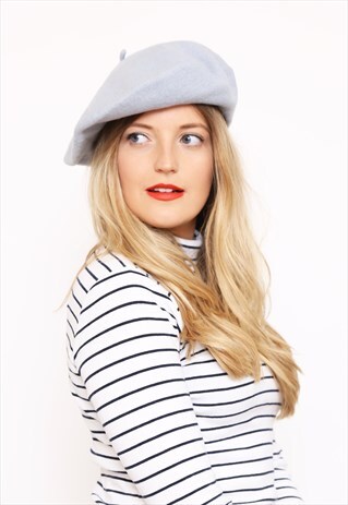VINTAGE GREY WOOL BERET