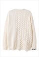 ASYMMETRIC SWEATER CABLE KNIT JUMPER RETRO STITCHING TOP 