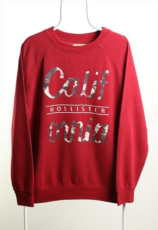 VINTAGE HOLLISTER CREWNECK SWEATSHIRT RED SIZE S OVERSIZE