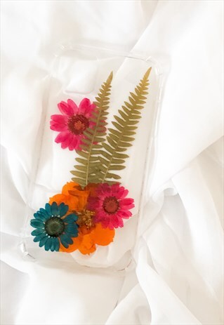 COLOURFUL FLORAL PHONE CASE/ IPHONE 11 CASE/ REAL FLOWERS