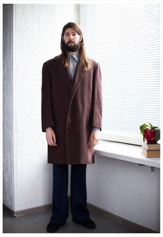 VINTAGE 70'S BROWN WOOL COAT