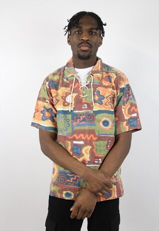 VINTAGE FUNKY COLOURFUL PATTERNED SHIRT
