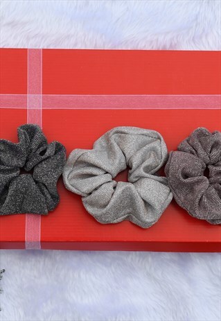 CHRISTMAS GLITTER 3 SCRUNCHIES