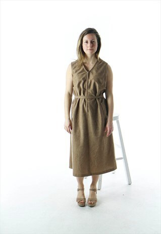 SUEDE BEIGE DRESS / SLEEVELESS FALL DRESS