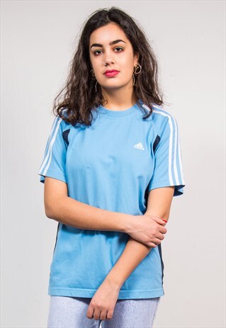 90'S VINTAGE BABY BLUE ADIDAS T-SHIRT