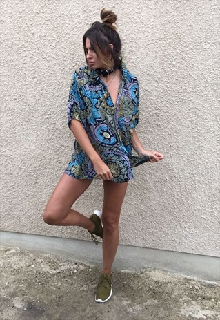 PATTERNED OVERSIZED RETRO VINTAGE UNISEX FESTIVAL SHIRT