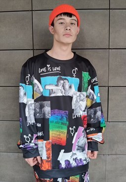 Pride sweatshirt LGBT support top love gay jumper in black