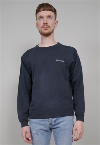 VINTAGE 90'S CHAMPION NAVY LIGHTWEIGHT SWEATSHIRT