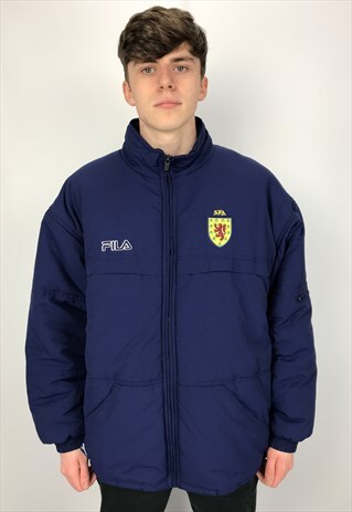 VINTAGE FILA SCOTLAND FOOTBALL PUFFER JACKET