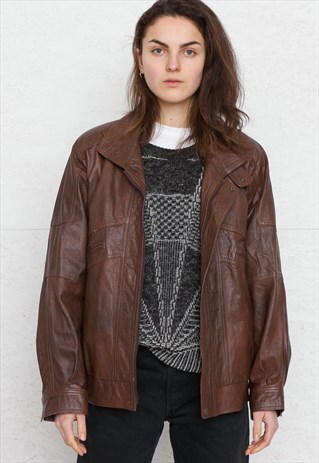 VINTAGE BROWN MUNZ LEATHER JACKET