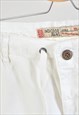 VINTAGE 00S LINEN TROUSERS IN WHITE