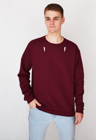 BURGUNDY BOLT (WHITE) SWEATSHIRT