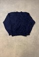 VINTAGE KNITTED JUMPER 3D FLOWER PATTERNED KNIT SWEATER