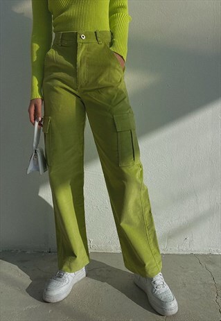 green pants with pockets