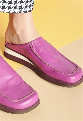 90S CHUNKY LEATHER SLIDES