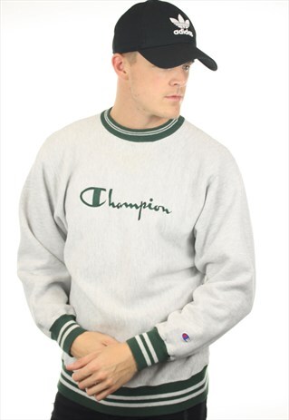 VINTAGE CHAMPION REVERSE WEAVE SPELL OUT SWEATSHIRT JUMPER