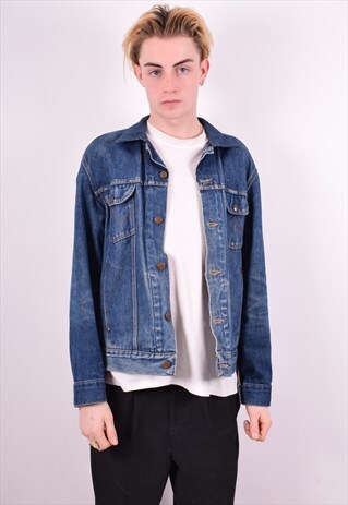 WRANGLER MENS VINTAGE DENIM JACKET MEDIUM BLUE 90'S