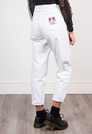 VINTAGE 90'S WHITE MOM HIGH WAIST JEANS