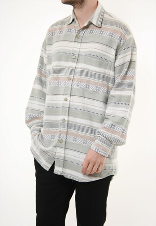 VINTAGE OLDSCHOOL HAPPY LIFE RARE COTTON SHIRT 14237