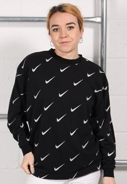 Vintage Nike Sweatshirt in Black Pullover Jumper Small
