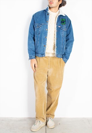 MEN'S UNIFORM BLUE DENIM SHERPA JACKET