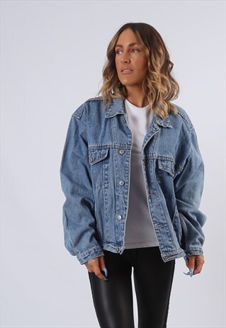 DENIM JACKET JINGLERS OVERSIZED FITTED UK 16 - 18 (B6AX)