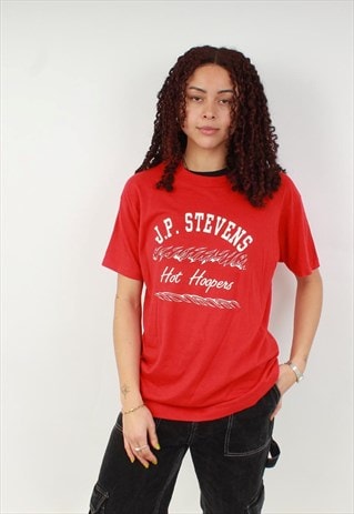 "Vintage jp stevens hot hoopers red spell out t shirt