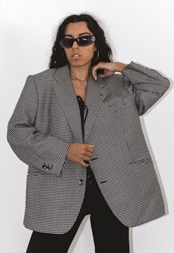 Vintage 90s Houndstooth Blazer Jacket