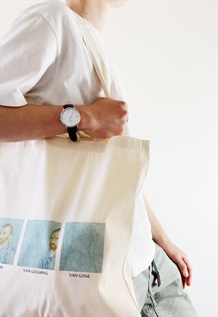 VAN GOGH GOGHING GONE FUNNY ART MEME TOTE BAG