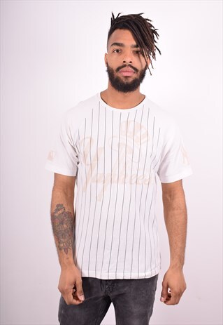 MAJESTIC MENS VINTAGE T-SHIRT TOP MEDIUM WHITE 90S