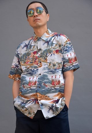 Vintage Oversized Hawaiian Print Shirt