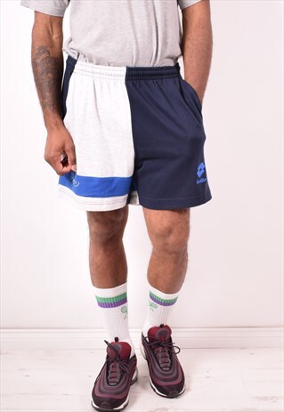 LOTTO MENS VINTAGE SHORTS XL NAVY BLUE 90S