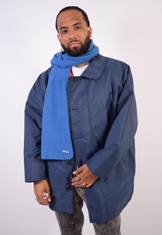 VINTAGE FILA FLEECE SCARF BLUE