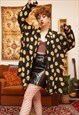VINTAGE 80S SHEER FLOATY FLORAL SHIRT IN BLACK AND BEIGE
