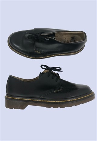 DR. MARTENS BLACK LEATHER SLIM LOW RISE LACE UP SHOES