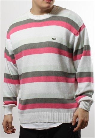 VINTAGE LACOSTE STRIPED KNIT JUMPER