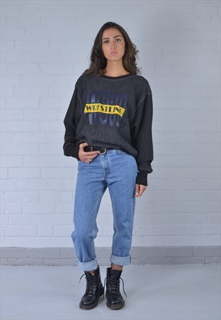VINTAGE CHAMPION WOOD WRESTLING CHARCOAL SWEATSHIRT