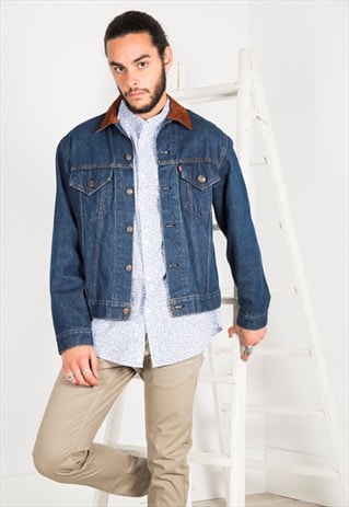 REWORK VINTAGE 80'S LEVI'S CONTRAST COLLAR TRUCKER / S0078