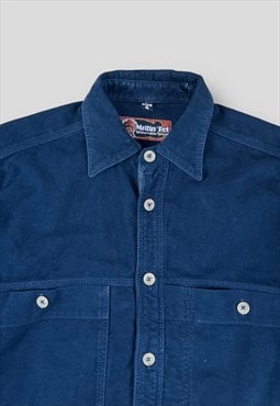Navy Suede Button Up Shirt 