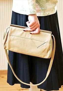 Beige vintage clutch bag purse